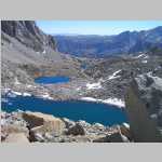 East northeast across Blue Heaven Lake to Hell Diver Lakes a dark Pt. 11,800' (east of Pee Wee Lake) can be discerned