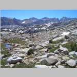 Pt. 13,280 ft Mount Thompson (13,494 ft) in center; square top Pt. 13,000 ft right panoramafrom 11,400 ft