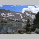 S across Moonlight Lake to Pt. 13,000 ft (square top) and Pt. 13,000 ft from Moonlight Lake (11,052')