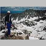 Big Agnes Mtn 16 July 1995, Ted John atop Big Agnes Mtn looking ~E to Mt Zirkel